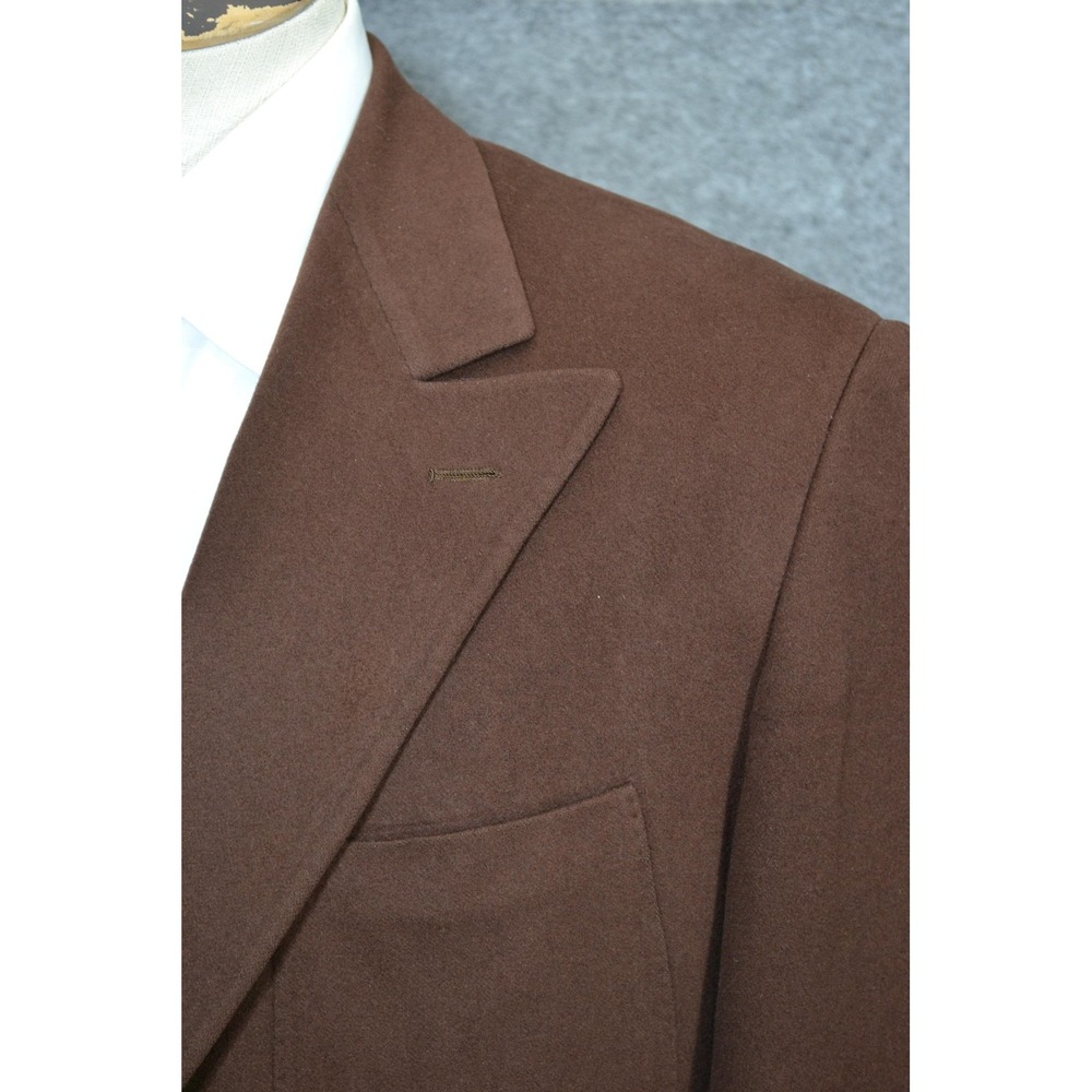 Luciano Barbera Sport Coat Men 42L Brown Cashmere Wool Patch Blazer Jacket Italy - Picture 6 of 16